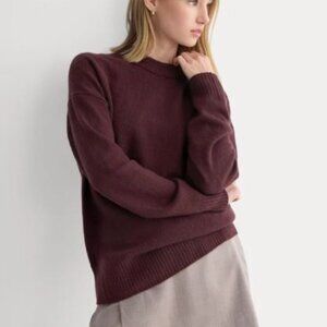 Everlane Cashmere Boyfriend Sweater in Wine Size Medium